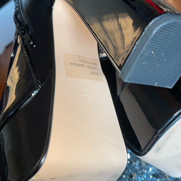 Hedy Lemon drop by privileged lace up patent glossy black chunky platform boots - Picture 9 of 16